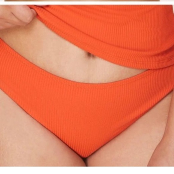 Andie Swim Bikini Rib Bottom Siren Orange size M NWT swimsuit NWT - Picture 1 of 7